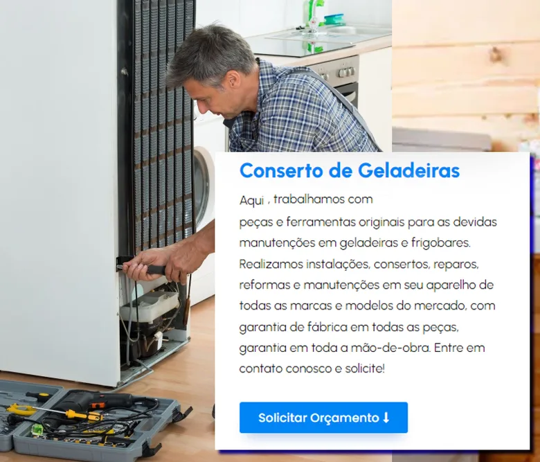 Técnico realizando conserto de geladeira em Recife