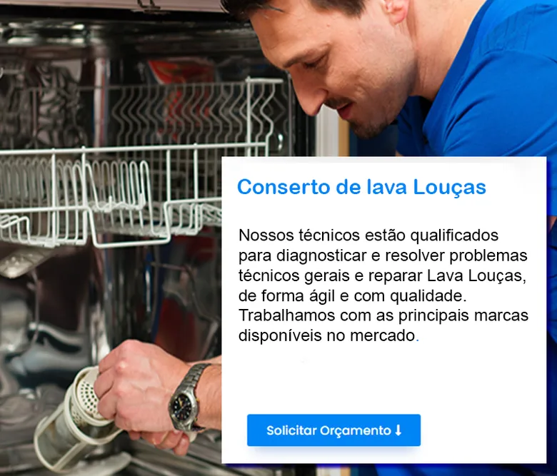 Técnico realizando conserto de lava-louças em Recife