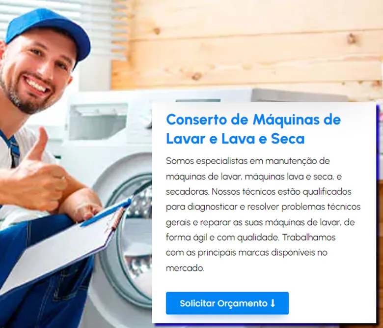 Técnico realizando conserto de máquina de lavar em Recife